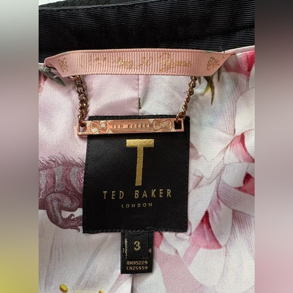 Ted Baker Black Textured Zip Top with Rose Gold Hardware - Picture 9 of 12